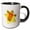 Black/White, variant on 3drose, Large Bright and Colorful Spring Daffodil Vector Art, 11oz Two-tone Black Mug