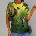 thumbnail image 6 of Flower Hummingbird Women's T-Shirt Short Sleeve T Shirts Tops Tee Ladies Loose T, 6 of 6
