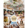 thumbnail image 5 of White Pink Flower Table Cloth, Waterproof Tablecloth for Square Tables, Shabby Chic Spring Vintage Leaf Green Reusable Washable Fabric Table Cover for Restaurant Kitchen Dining Tables 54"x54", 5 of 9