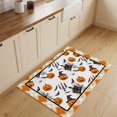 thumbnail image 3 of Entryway Rug 2'x3', Orange Pumpkins Halloween Kitchen Runner Rugs Non-Slip Carpet Mats, Black Castle Orange Plaid Bedside Rugs Runners Washable Floor Carpet for Bathroom Laundry Room, 3 of 8