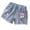 Blue#02, variant on Favoffer Girls' Summer Denim Shorts Ruffle Waist Button-Front, Breathable Soft, Casual Travel Party Home, Toddler (3-6Y) & Kid (7-13Y)