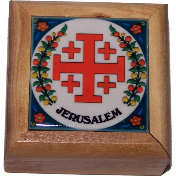 Holy Land Market First Communion Box - Rosary Box - Bethlehem Olive Wood