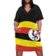 thumbnail image 2 of Vestido de verano con falda y bolsillos sueltos con la bandera de Uganda para mujer, 2 of 7