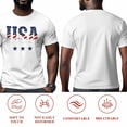 thumbnail image 5 of USA Independence Day Men's T Shirts Patriotic American Flag Red Stripe Blue Star T-Shirt for Men Crew Neck Tees Cotton Tops White, L, 5 of 9
