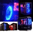 thumbnail image 5 of 15 luces LED transparentes de 120 mm con caja de PC silenciosa ventilador de refrigeración todos los colores (rojo), 5 of 5