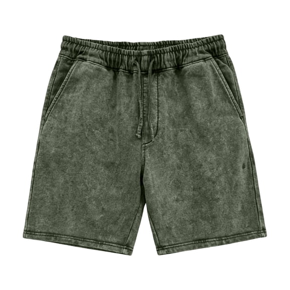 Gbsyewxs Mens Shorts Solid Color Elastic Waist Drawstring Loose Summer Denim Shorts For Men Army Green