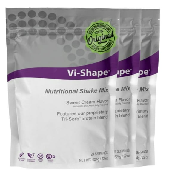 Vi Shape Original Nutritional Shake Mix Sweet Cream Flavor | 22oz (3 Bags, 72 Servings)