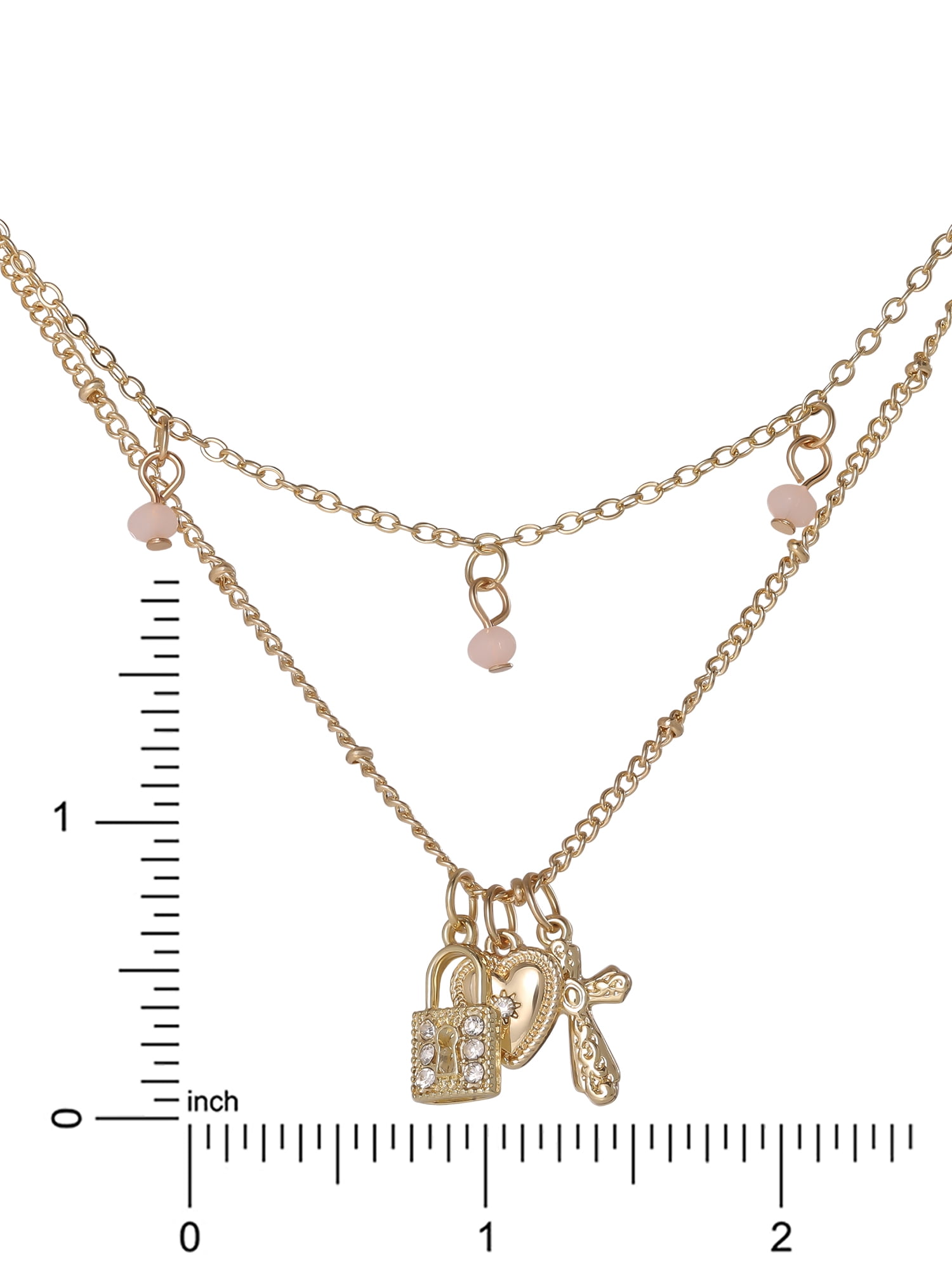 Celebrity Pink Women's Cross Charm Necklace with Adjustable Chain
