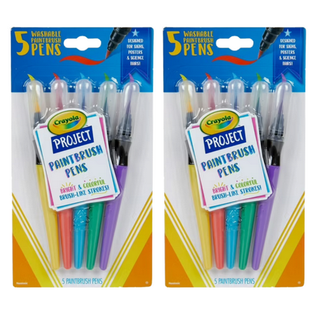 Crayola Projects Paintbrush Pens, Assorted Colors, 5ct, 2-Pack