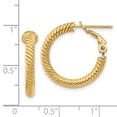thumbnail image 3 of Auriga Fine Jewelry 14K Yellow Gold 3x15mm Twisted Hoop Earrings for Women, 3 of 5