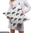 thumbnail image 5 of Ambesonne Rain Fabric by the Yard Upholstery, Umbrella Greyscale Pattern, 5 Yards, Grey and White, 5 of 5
