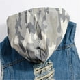 thumbnail image 5 of Odeerbi Hooded Denim Vest for Men Jean Vest Fashion Casual Jacket Vest Blouse Light Blue, 5 of 9
