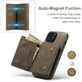 thumbnail image 6 of Back Wallet Case for iPhone 14 Pro Max, Detachable Card Slots Holder Kickstand Magnetic Closure Cover with Premium PU Leather Soft Silicone Shockproof Drop Resistant Protective Case, Coffee, 6 of 9