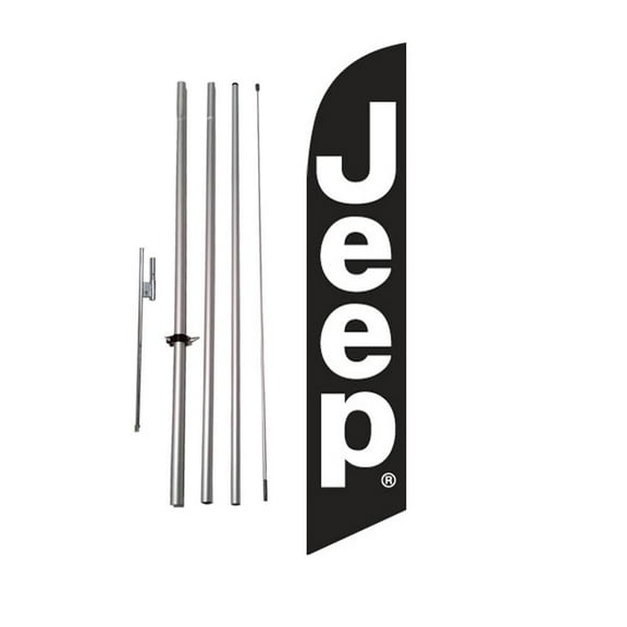 Custom JEEP Advertising 15ft Feather Banner Swooper Flag Kit with pole spike