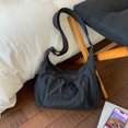 thumbnail image 4 of HUISZJ Checkered Sling Bag, Nylon Drawstring Crossbody Bag, Large Capacity Shoulder Bag for Women Work Travel Outdoor (Black), 4 of 10