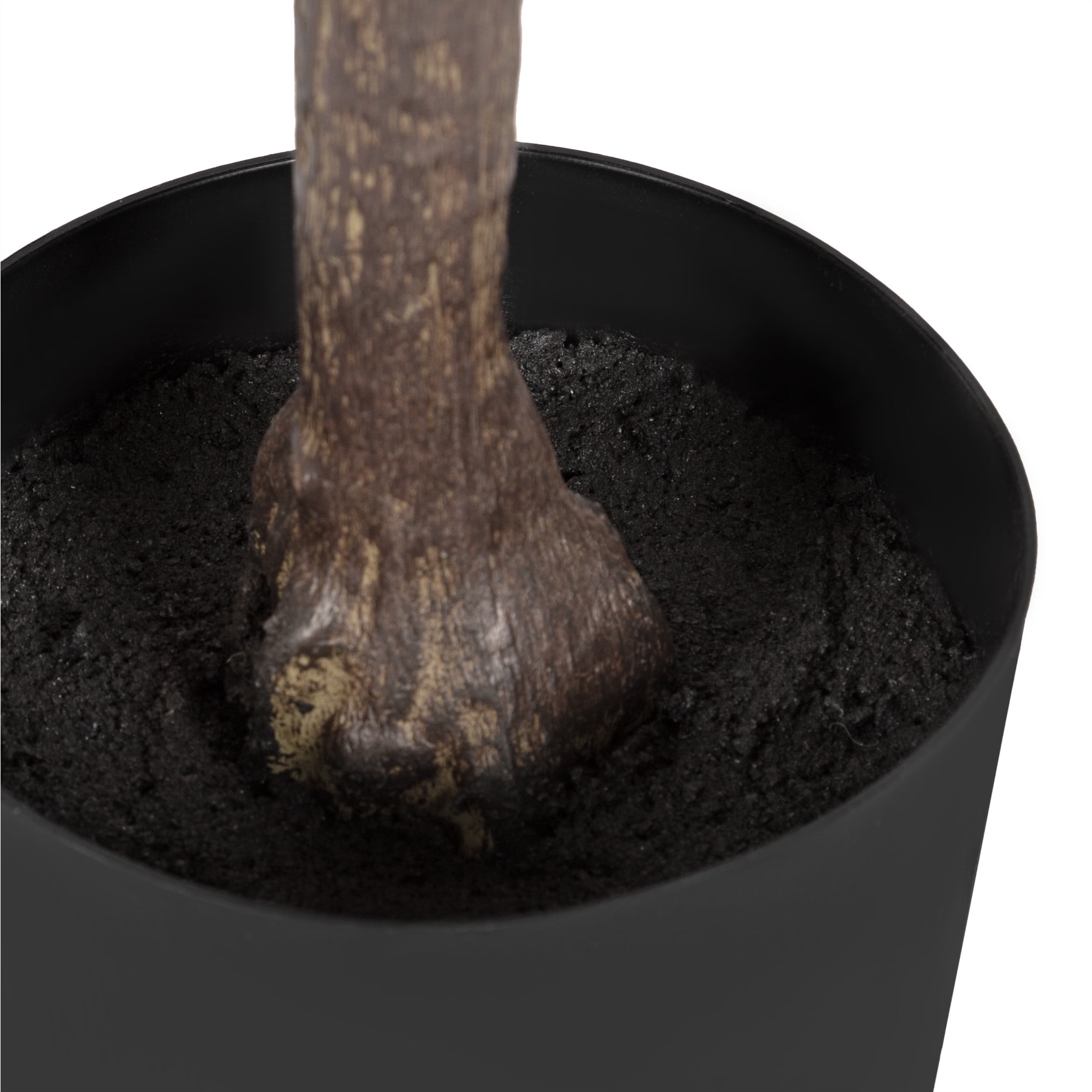 Kate and Laurel Fidmont Faux Fiddle Fig Tree with Portell Metal Planter Pot, 6 FT, Gold, Potted Artificial Tree Indoor with Realistic Foliage and Added Moss, Fake Plant for Living Room Decor