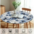 thumbnail image 4 of Round Tablecloth with Elastic Edge, 36-60Inch Waterproof Table Cloth for Dinner, Outdoor, Picnic, 44inch, Blue Flowers, 4 of 6