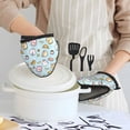 thumbnail image 6 of Pofeuu Rabbit Burger Coffee Print Thickened Mini Silicone Oven Mitts Heat Resistant, Rubber Oven Mitt Gloves, Finger Pinch Grips, Pot Holder, Silicone Potholder, 6 of 7