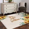 thumbnail image 4 of Sunflower Area Rug 4'x6', Summer Botanical Farmhouse Yellow Floral Rustic Washable Non-Slip Rugs, Low Pile Large Carpet for Living Room Bedroom Dining Room Kitchen Office Indoor Mat, 4 of 9