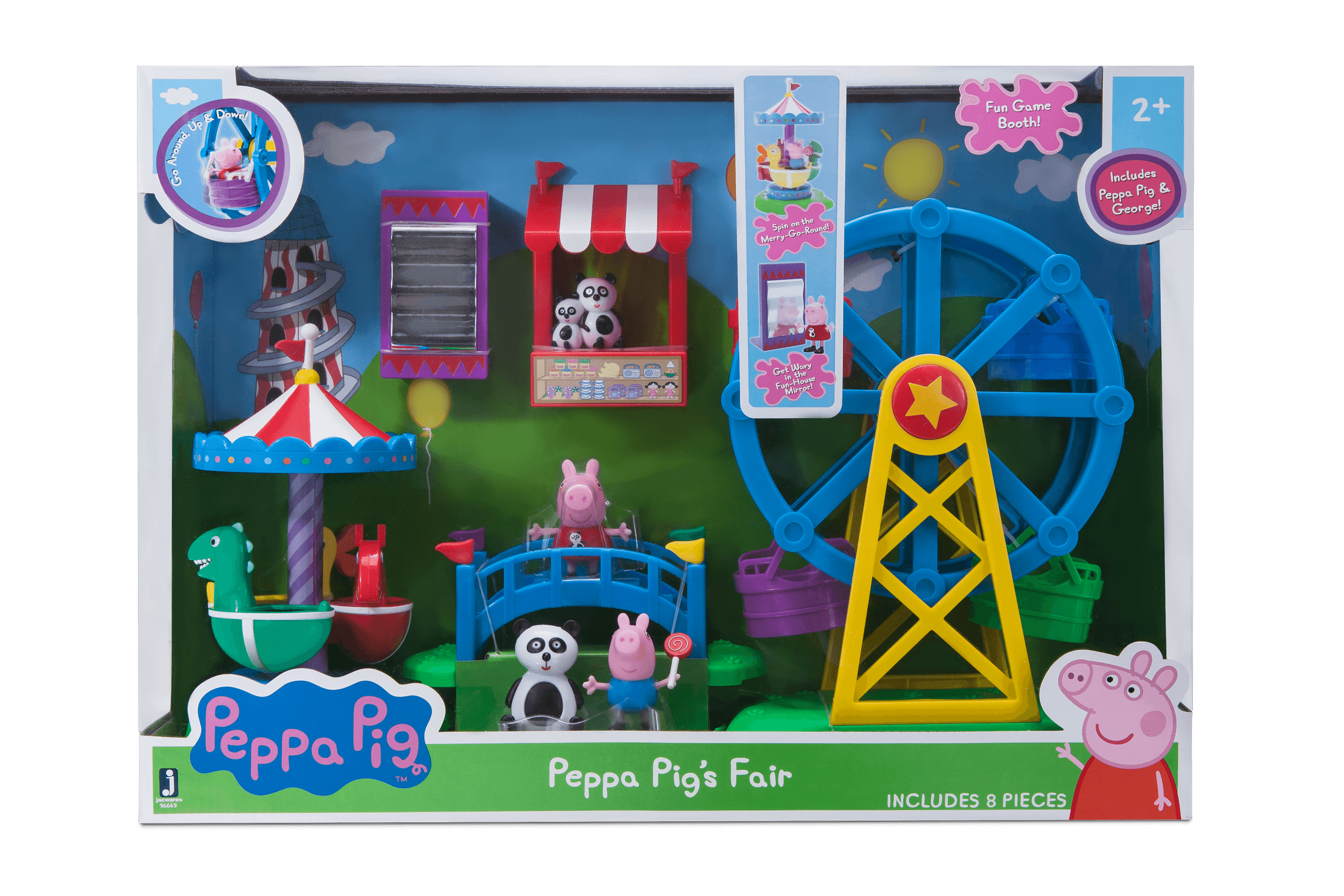 8 pieces Peppa's Pig Fun Fair Playset with Peppa Pig & George Figures 