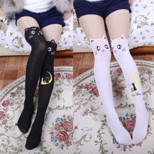 Fashion Womens Girls Long Socks Over Knee Thigh High Stockings Pantyhose 