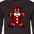 thumbnail image 4 of Inktastic Buffalo Plaid Gingerbread Man Long Sleeve Youth T-Shirt, 4 of 5