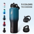 thumbnail image 4 of JUSTLET 32oz Insulated Stainless Steel Water Bottle with 2 Lids, Leak-Proof & Fit Cup Holder, Indigo Crush., 4 of 7