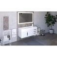 thumbnail image 6 of Nile 48" White Wood Floating Vanity with White Top and Chrome Trim, 6 of 8