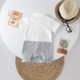 thumbnail image 4 of KVPLBQFD Sweatsuit Baby Boys Summer Denim Romper Short Sleeve Lapel Button down Jumpsuit with One Pocket Stylish Denim Romper Baby Girl Onesies Gift for 6 Month Old Boy, 4 of 9