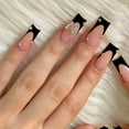 thumbnail image 6 of 24pcs False Nails with glue butterfly design Long Coffin French Ballerina Fake Nails Full Cover acrylic Nail Tips Press On Nails, 6 of 6