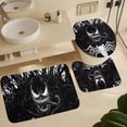 thumbnail image 3 of Ven0m 4Pcs Family Shower Curtain Sets with Non-Slip Rugs, Toilet Lid Cover and Bath Mat, Black Home Bathroom Decor Set Accessories Waterproof Shower Curtains with 12 Hooks, 72 x 72 Inch, 3 of 8