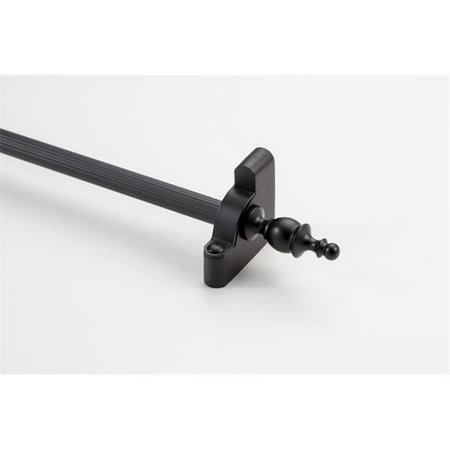 Zoroufy 01914-03976 72 in. Heritage Fluted Tubular Stair Rod Set Extended Brackets Crown Finial in Wrought Iron