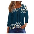 thumbnail image 2 of Fiudx Ofertas Flash Artículos En Oferta Blusa de Manga 3/4 a La Moda para Mujer, Camiseta Estampada, Top Informal, 2 of 5