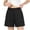 #0445-Black, variant on Bermuda Shorts for Women High Waisted Pleated Front Button Detail Pocket Detail Loose Fit Bottoms Daily Slacks