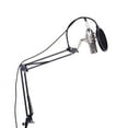 thumbnail image 1 of EASTIN Studio Professionnel Radiodiffusion Enregistrement Condensateur Microphone Micro Kit Ensemble 3.5mm avec Suspension Réglable Suspension Ciseaux Support Pince de Montage Filtre Pop, 1 of 7