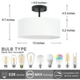 thumbnail image 3 of BESTOMINE Semi Flush Mount Ceiling Light,13 inch Modern 3-Light Ceiling Light Fixture,Black Semi Flush Mount Light Fixture,Mondern Flush Mount Lighting for Bedroom,Dinning Room and Hallway, 3 of 9