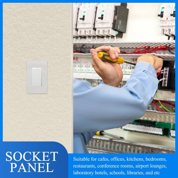 Electrical Socket Panel with Bright Finish, Construction-Grade Outlet Cover Plate for Home and Office Use
