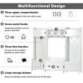 thumbnail image 4 of White 4-in-1 Modern Coat Rack Hall Tree, Multi-Functional Entryway Bench with 7 Hooks and Storage Drawer, 4 of 8