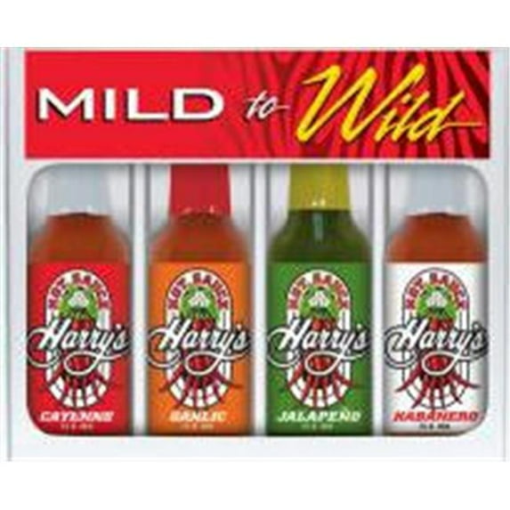 Hot Sauce Harrys HSH6093 HSH Mild to Wild 4 Pepper Pack sauces in gift box - 5oz