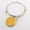 Gold Mustard, variant on Fashion Monogram Blanks Charm Flat Round Disc Bangle Bracelet Adjustable