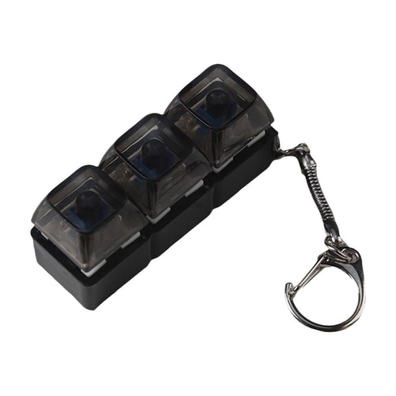 Keyboard Button Decompression Toys, Led Light Up Keyboard Decompression Button Finger Clicker Toys, Keychain Anxiety Relief Items Fidget Black