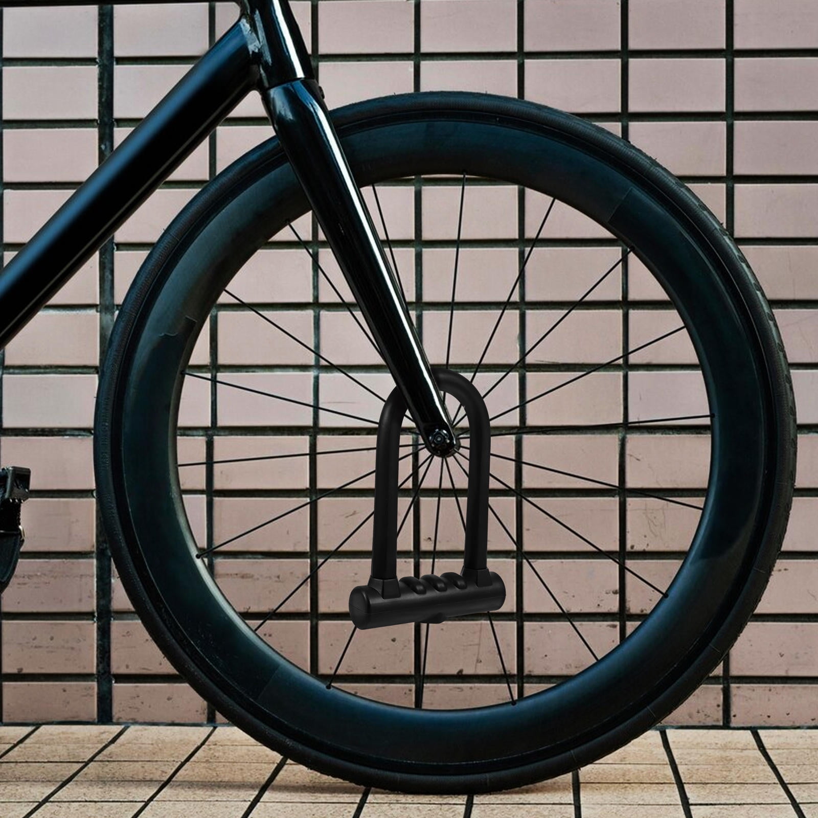 Milisten Bike U Lock Heavy Duty Lock for Bicycle with Anti Cutting Feature Black 1 Set
