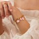 thumbnail image 3 of Pulsera con dijes a la moda para mujer de acero inoxidable chapada en oro, 3 of 4