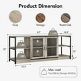 thumbnail image 6 of Luku Industrial Farmhouse TV Stand for 65"+ TVs, Gray Media Console with Mesh Doors & Storage Shelves, 6 of 9