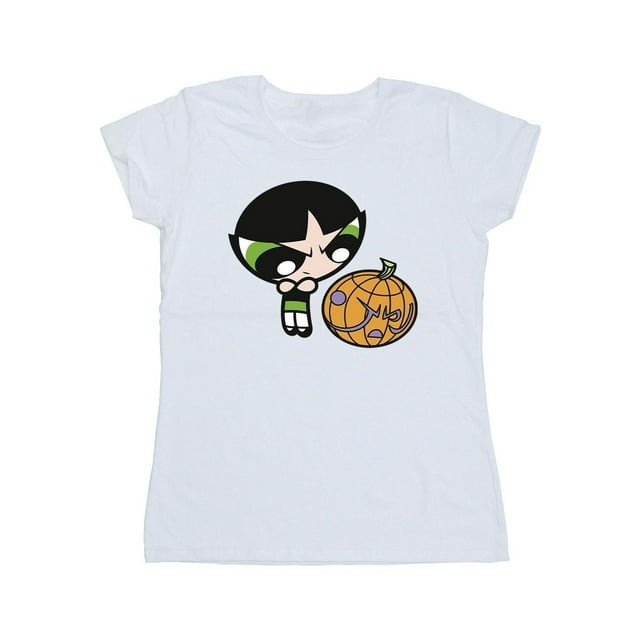 The Powerpuff Girls T-Shirt en Coton pour Femmes Filles Buttercup Citrouille