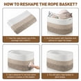thumbnail image 6 of Large Blanket Basket, 22"x12"x17"(75L) Rectangle Woven Baskets for Storage, Cotton Rope Basket for Living Room, Toy Basket with Handle, Basket for Organizing(Gradient Brown), 6 of 7