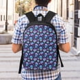 thumbnail image 5 of Uemuo Skull flower funny Printed Durable 17-inch Student Backpack - Lightweight, Waterproof, Adjustable Straps, Ideal for School, Work, Travel, 5 of 5