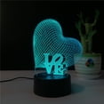 thumbnail image 3 of GOOHOCHY Lámpara 3D con forma de corazón, luces LED multicolor, luz nocturna táctil USB, lámpara de mesa para pareja, noche romántica, San Valentín, día de la madre, regalo, 3 of 3