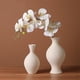 thumbnail image 3 of Jarrón de cerámica con cintura caqui for arreglo floral decorativo de sala de estar, 3 of 6