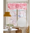 thumbnail image 4 of Pink Valentines Linen Curtain Valance for Bedroom/Bathroom/Kitchen/Office/Living/Dining Room Window,Pink Red Love Heart Floral Envelope Rod Pocket Topper Decorative Cafe Drapes Panel 54"x18", 4 of 6